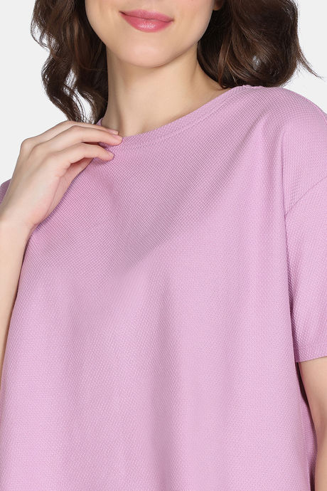Zivame 2 Mile Fashion Knit Cotton Loungewear Set - Mauve Mist — image 6